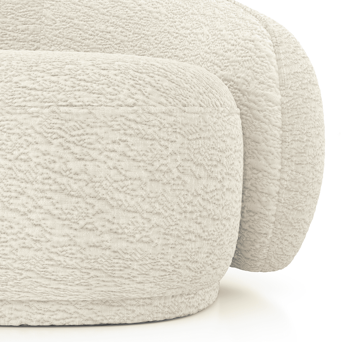 Mia 3 Seater Fabric Sofa In Angora White