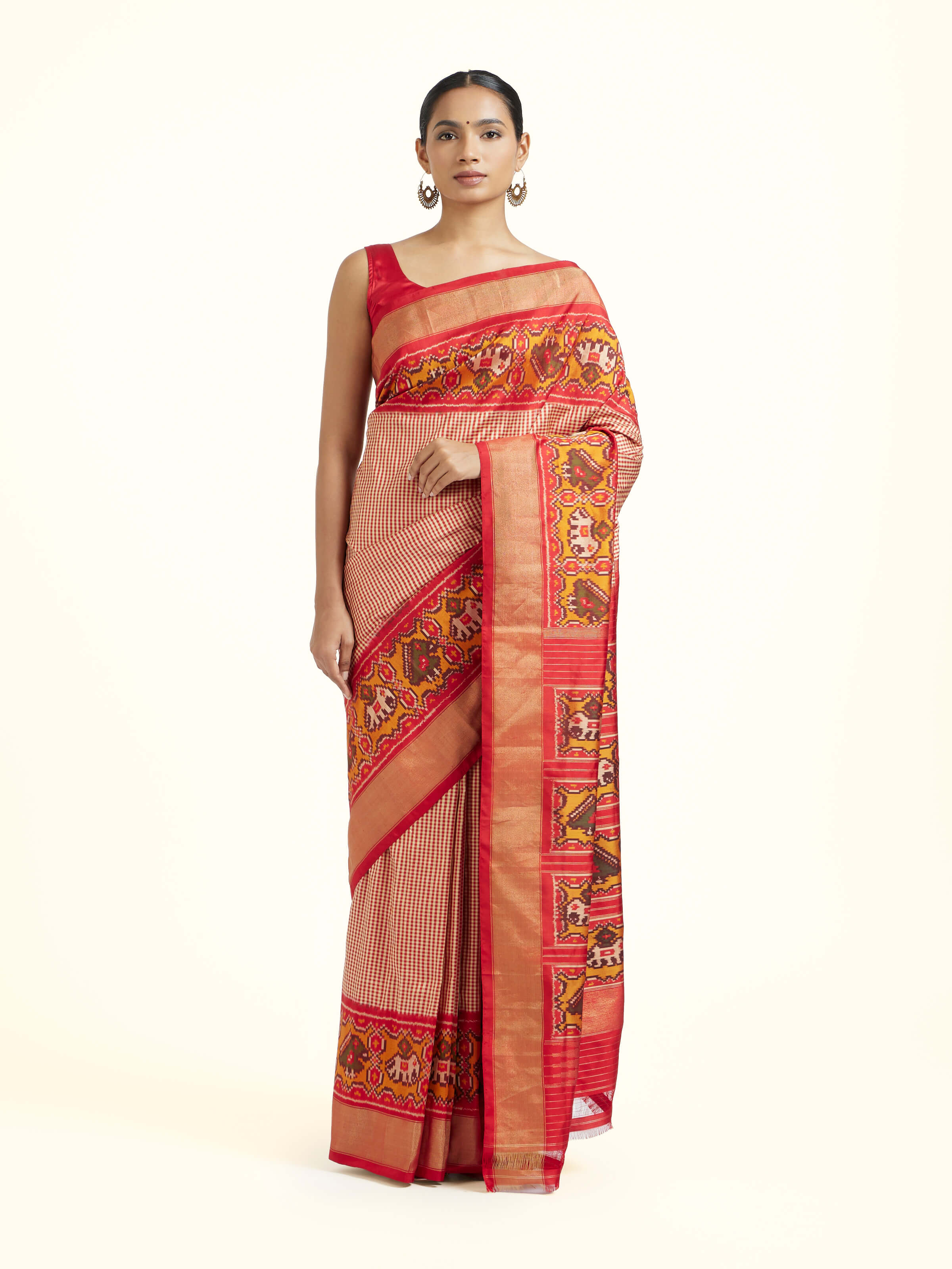 Blue Mulberry Silk Pochampally Weft Ikat Saree