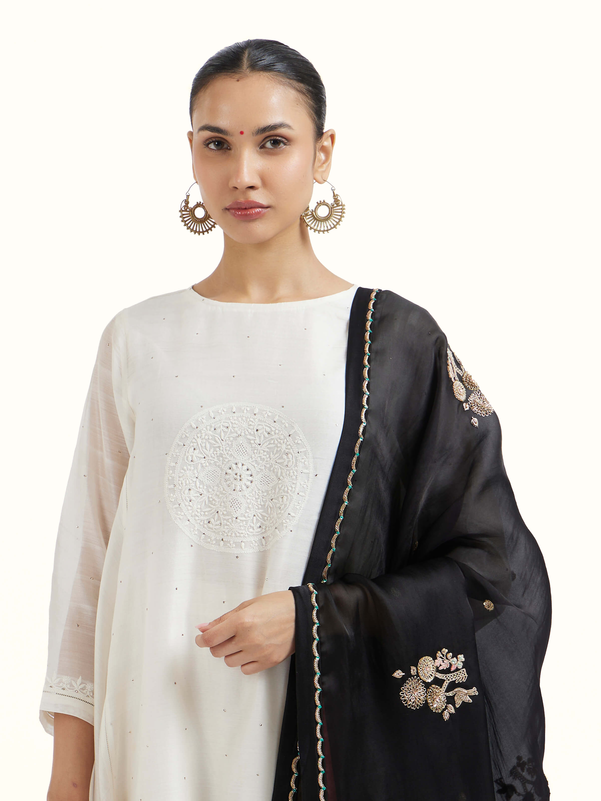 Black Banarasi Handloom Dupatta