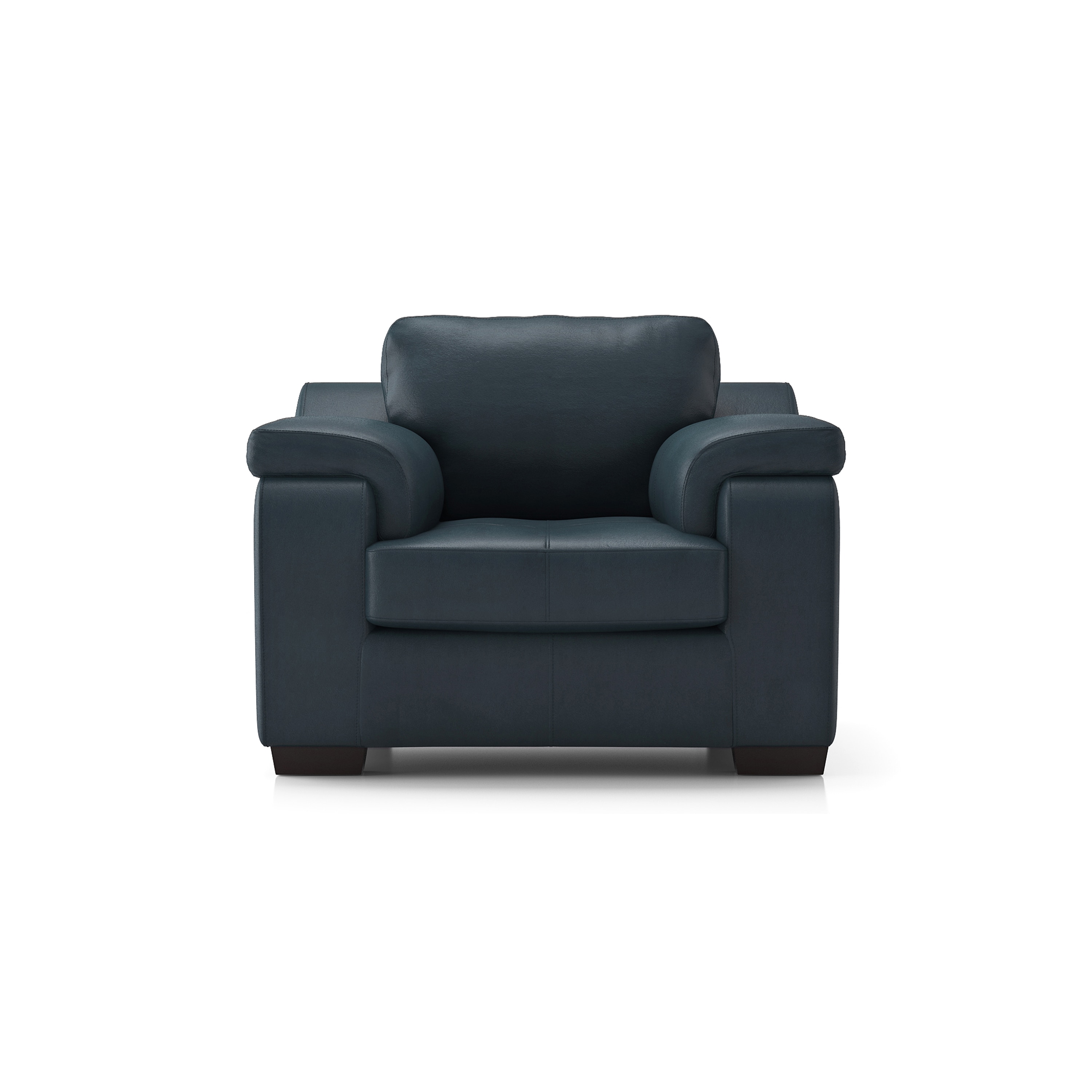 Trissino 1 Seater Luxury Italian Leather Sofa In Aegean Sea - Urban Ladder
