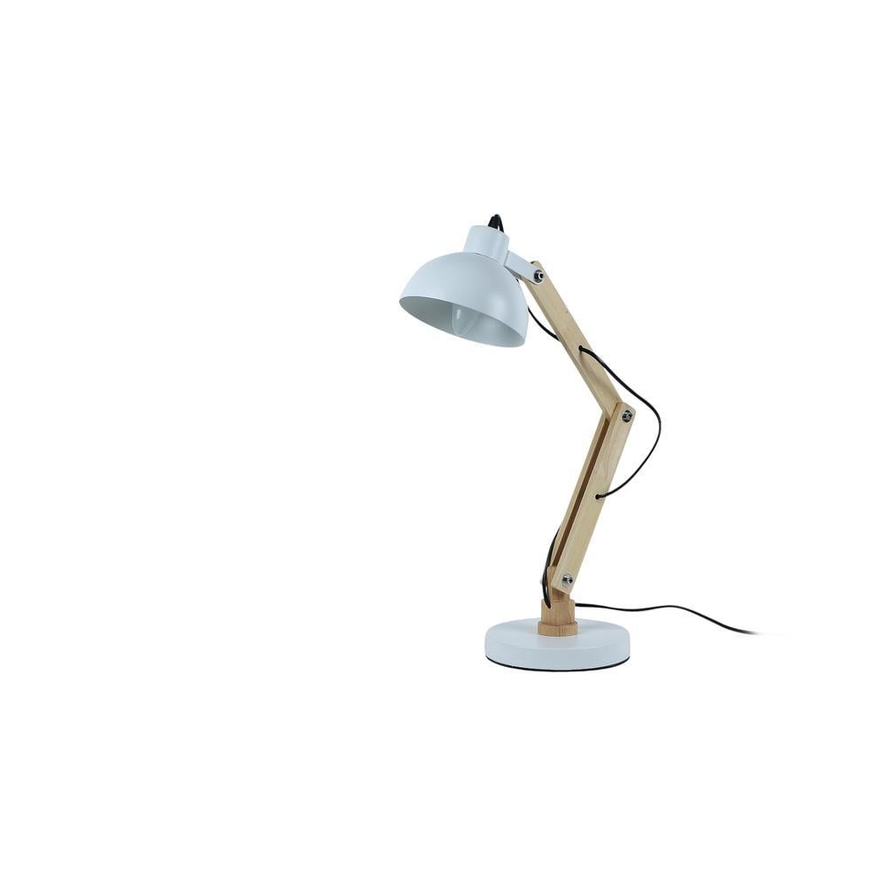Modern White Study Lamp With Metal Base