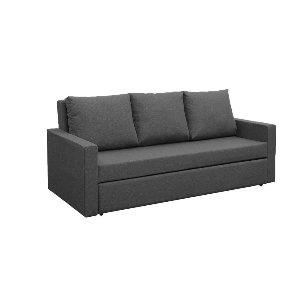 Akron 3 Pull Out Sofa Cum Bed In Dark grey Colour
