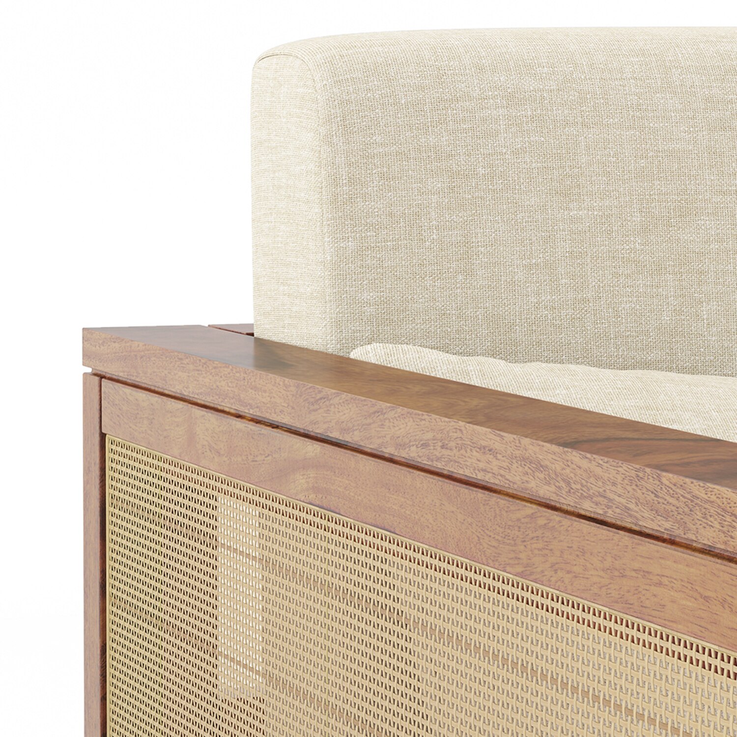 Korai 1 Seater Sofa (Macadamia Brown Hopsack Weave)