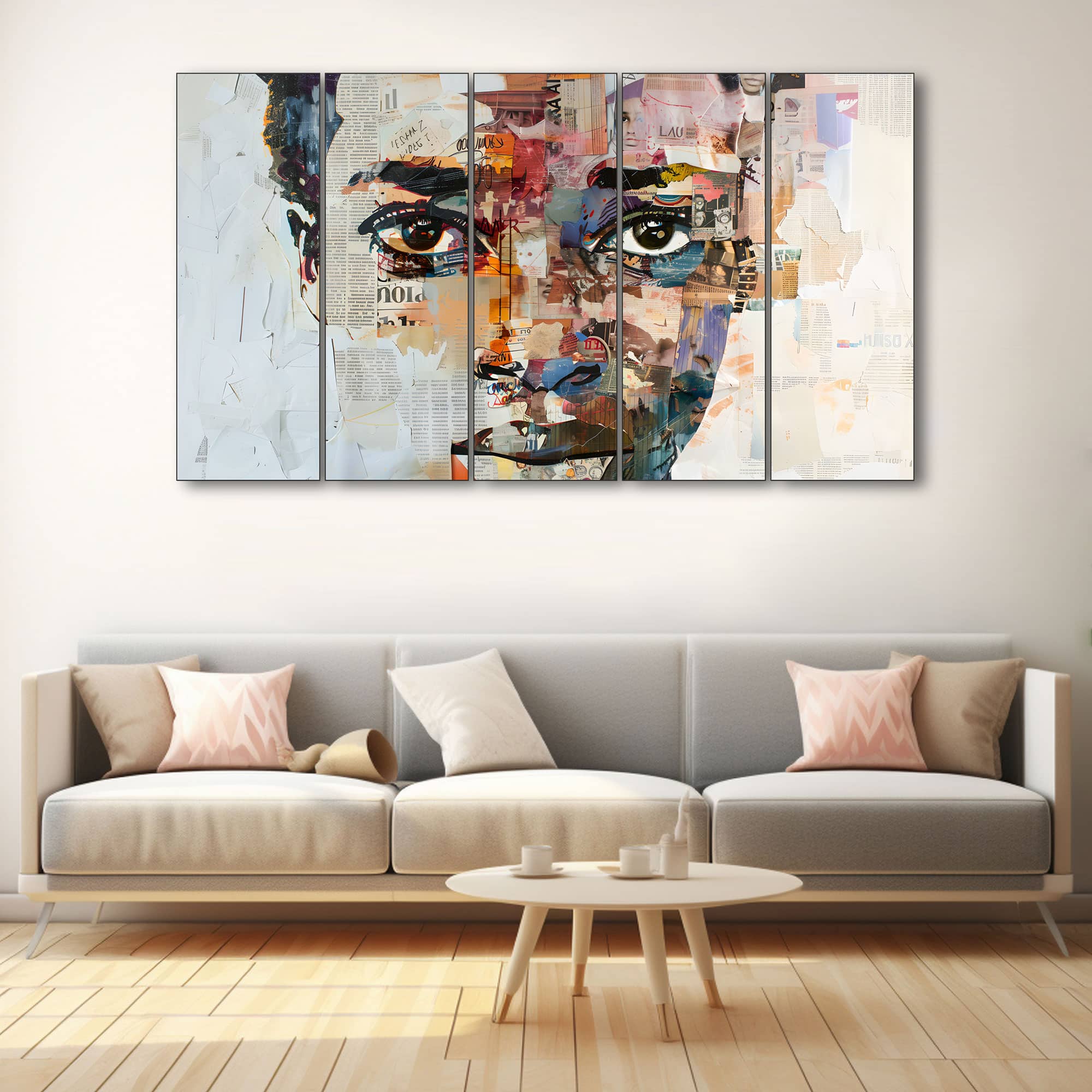 The Castle Decor Woman Abstract Wall Painting Wooden Framed 27x48 Inch (Style 2) - The Castle Decor