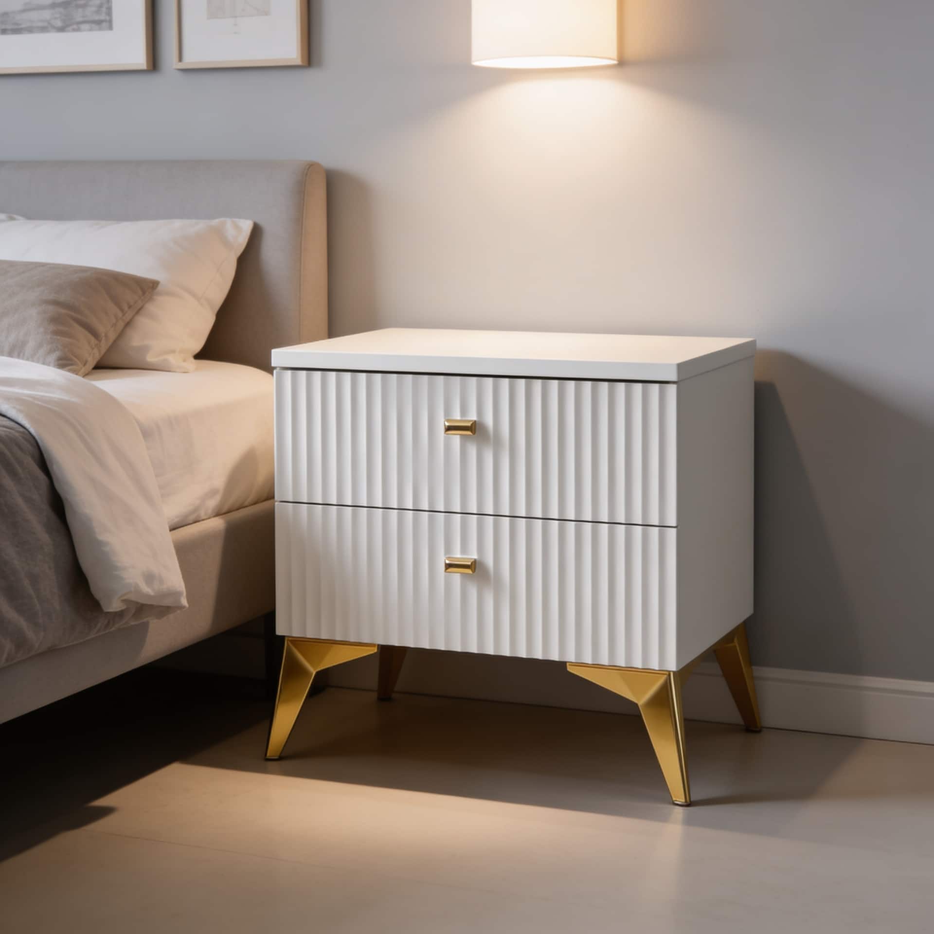 Aurum Ridge Side Table in White  Colour