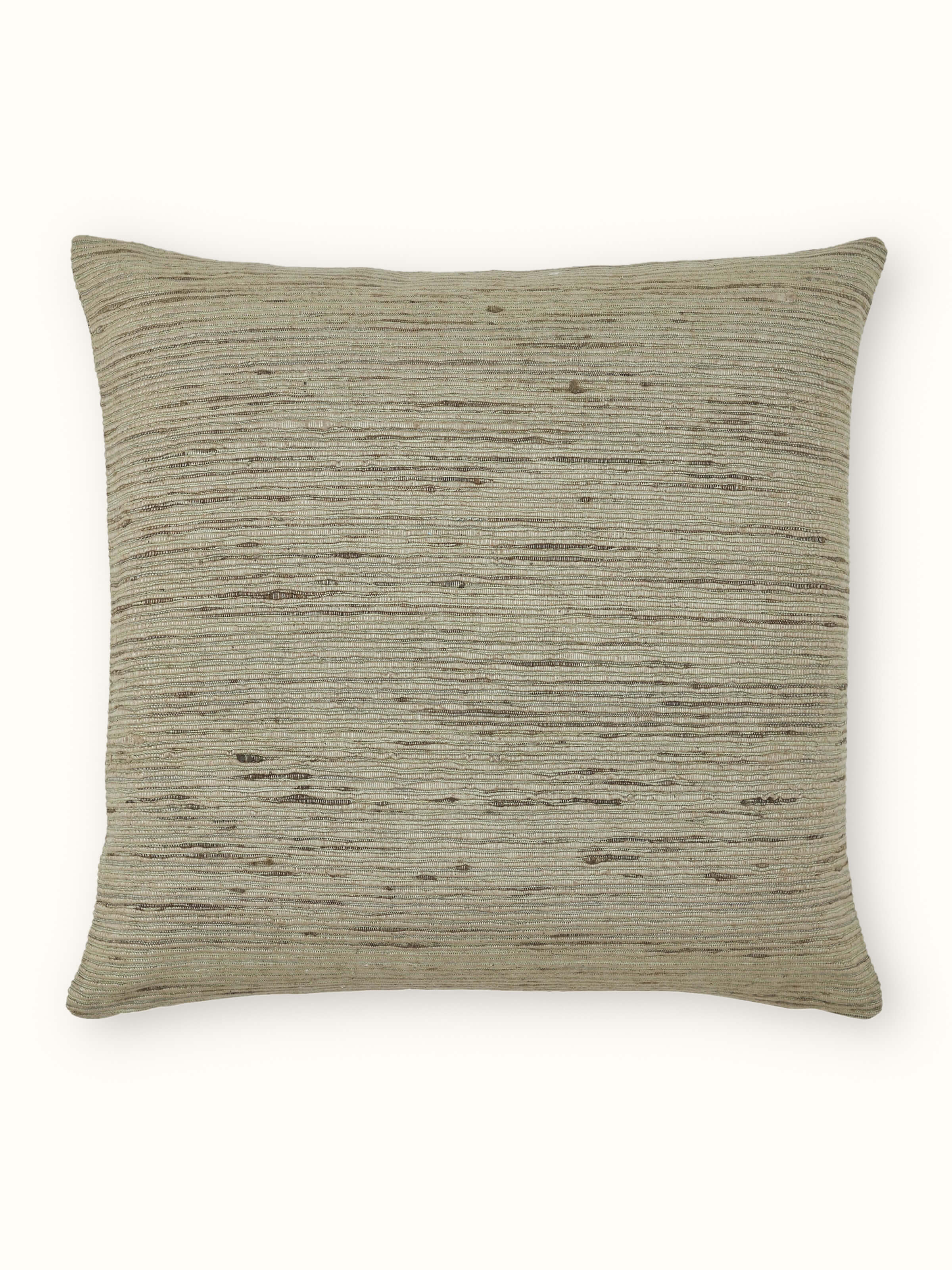 Ujjwal Light Green Silk Slub Handloom Cushion Cover