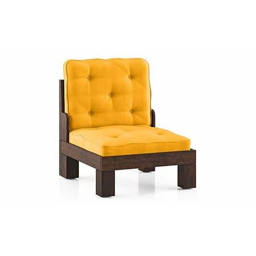 Faria Wooden Sofa (Mustard Yellow)