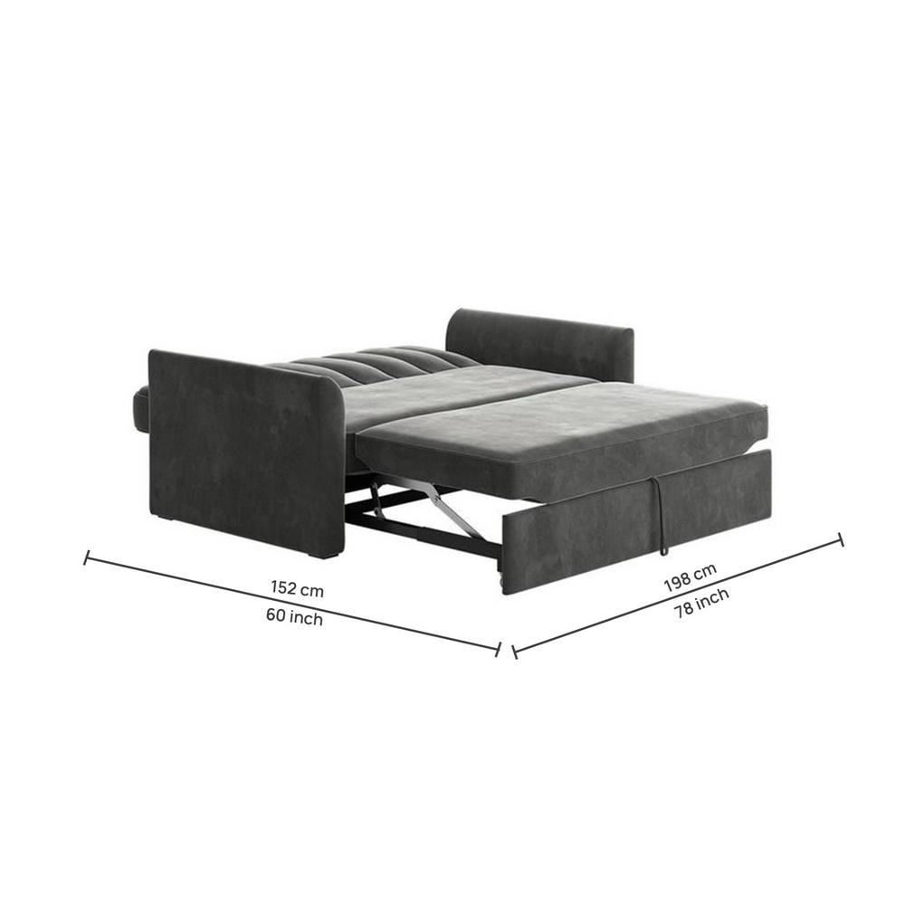 Hajel 3 Pull Out Sofa Cum Bed In Dark grey Colour
