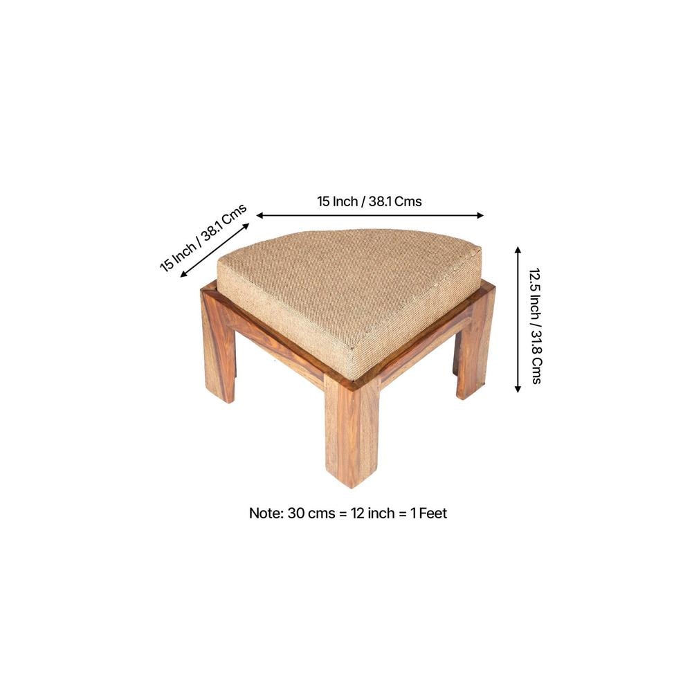 Nashville Sheesham Wood 4 Seater Coffee Table Set In Teak Finish