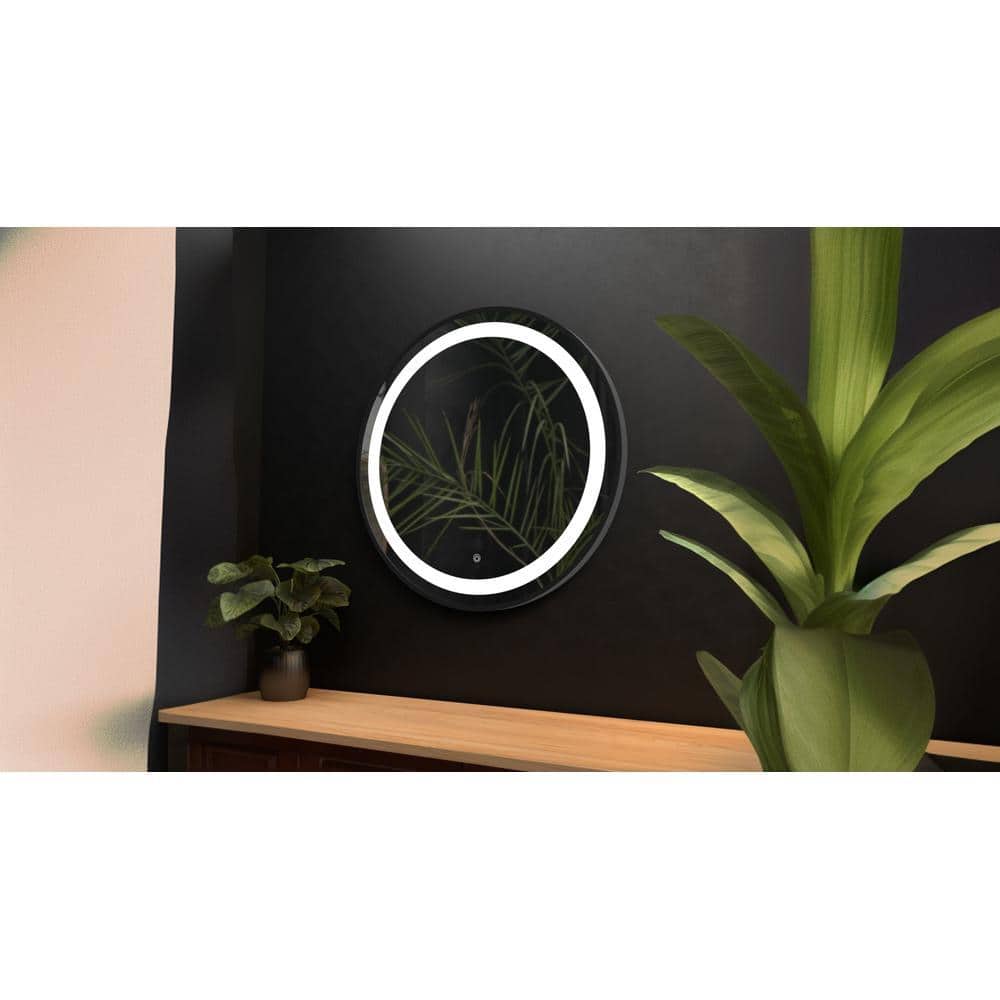 Aluminium LED Circle Decorative wall mirror by elegant arts and frames (Mirror size 600 mm)