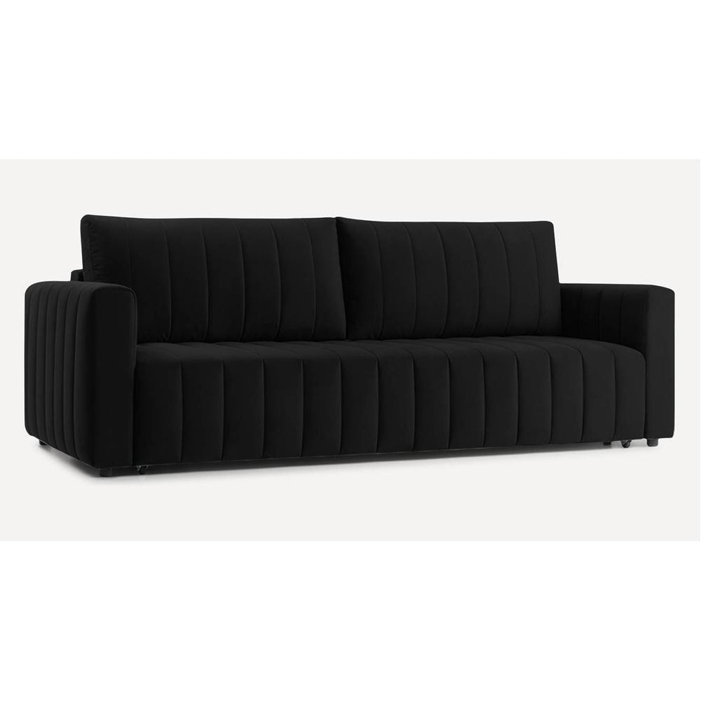 Beliss 3 Pull Out Sofa Cum Bed ith storage In Black Colour
