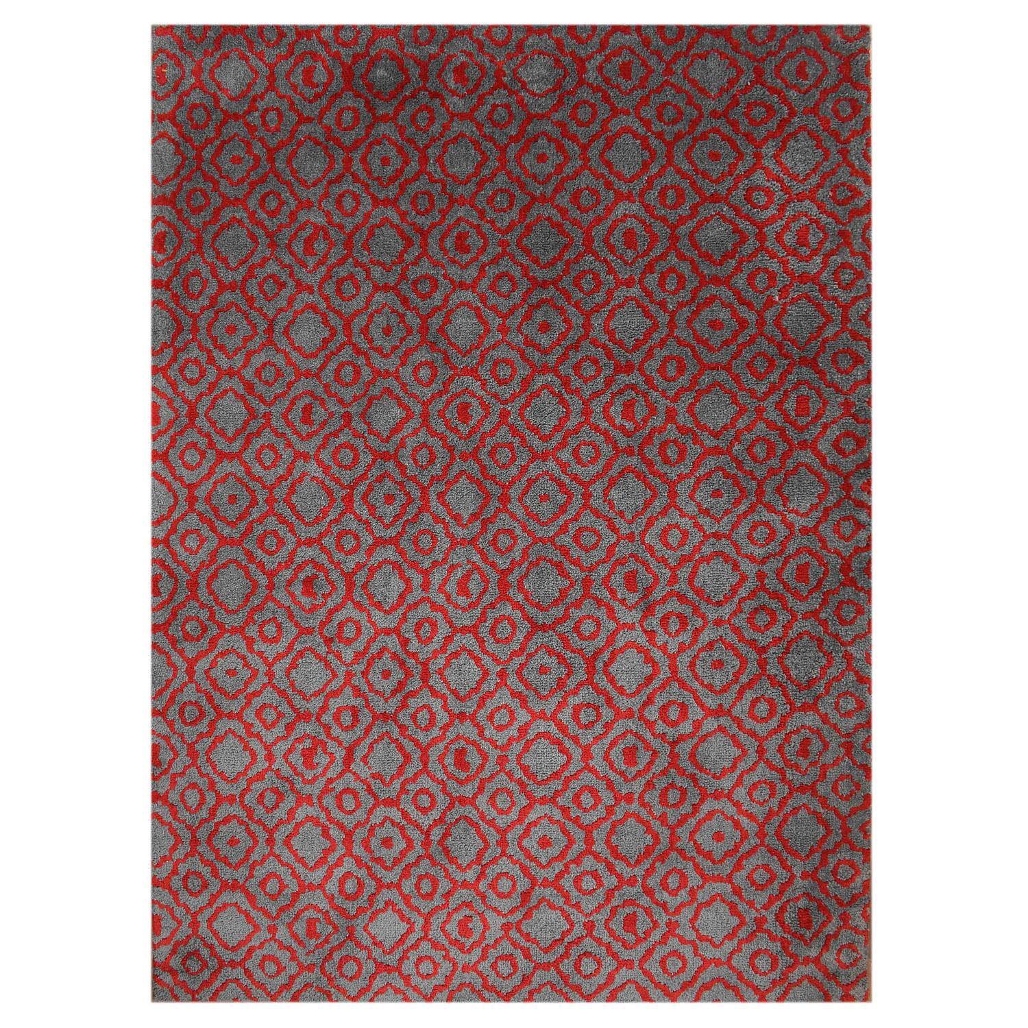 Multicolor Abstract Machine Made Polyester 4 X 6 Feet Carpet