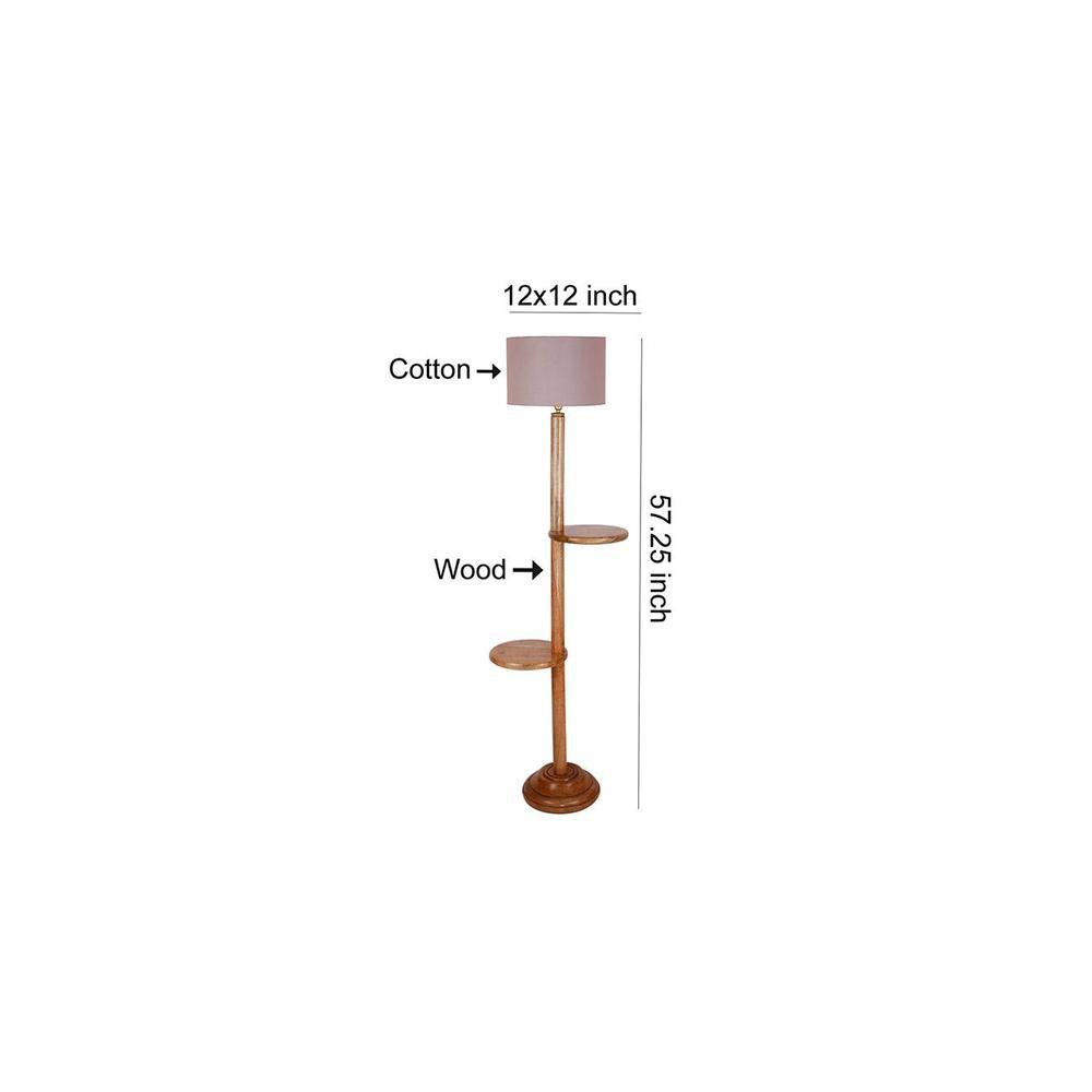 Hillary Grey Cotton Shade Floor Lamp