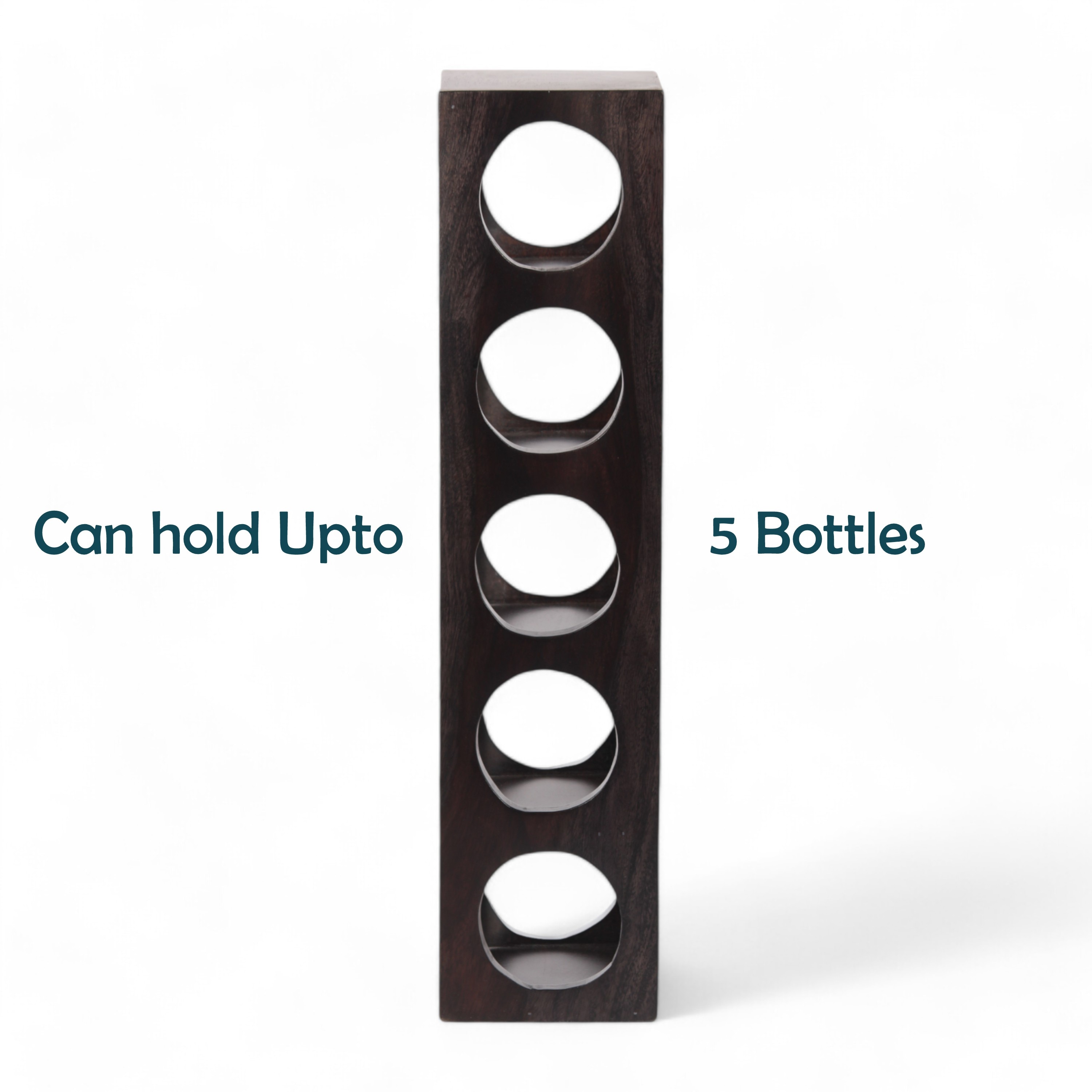 Wembley Sheesham Wood Wine Rack for 5 Bottles in Mahogany Finish