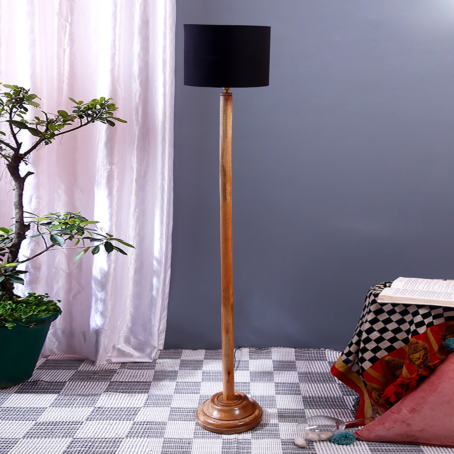 Devansh Wooden Foor Lamp