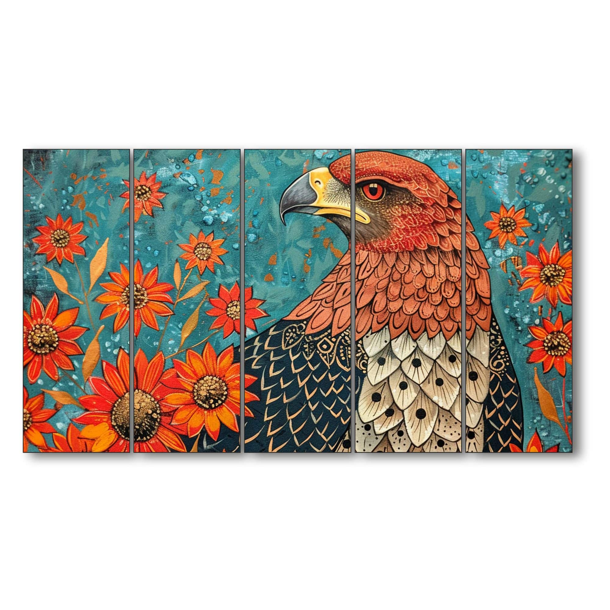 The Castle Decor Bird Wall Painting Wooden Framed 27x48 Inch (Style 1) - The Castle Decor