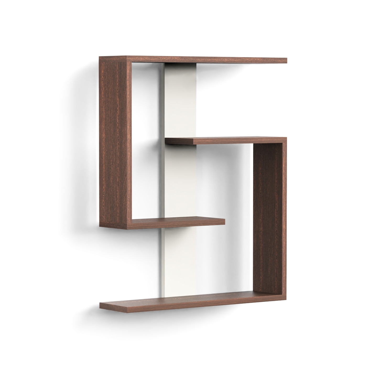 BLUEWUD Easton Engineered Wood Wall Shelf, Display Rack, 3 Shelves (Wenge & White)…