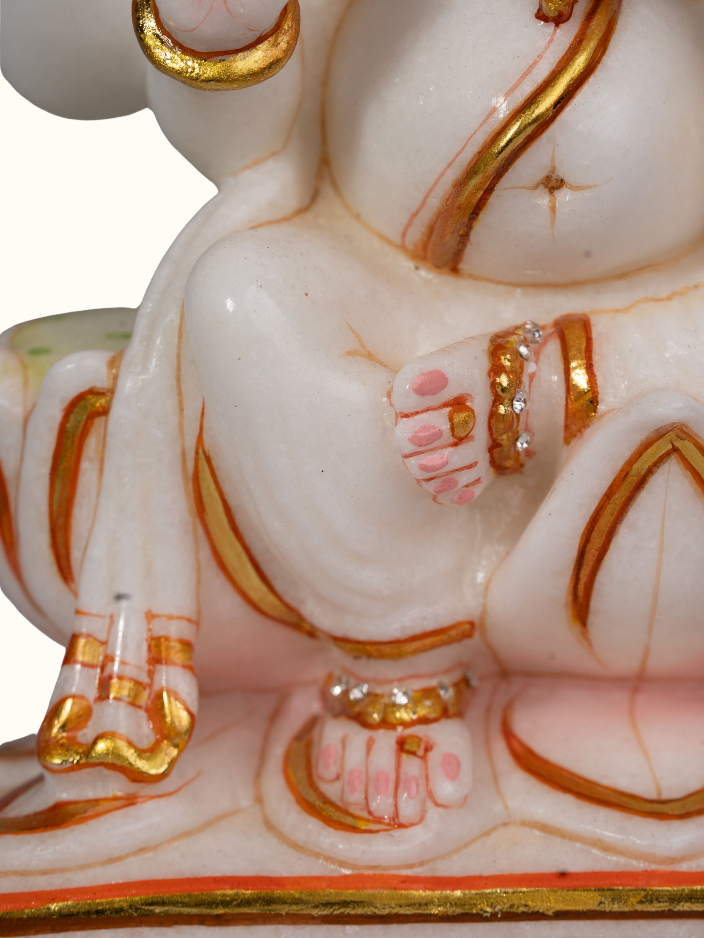 Detail shot of Carved Marble Ganesha Idol