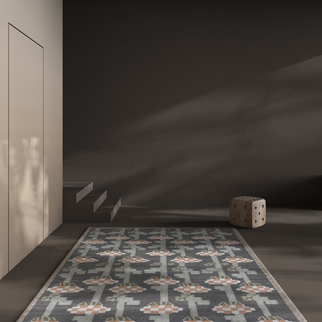 Jaipur Rugs Soft Geometric Wool Polyester Dhurrie Rug Grey 5x8 ft - Jaipur Rugs