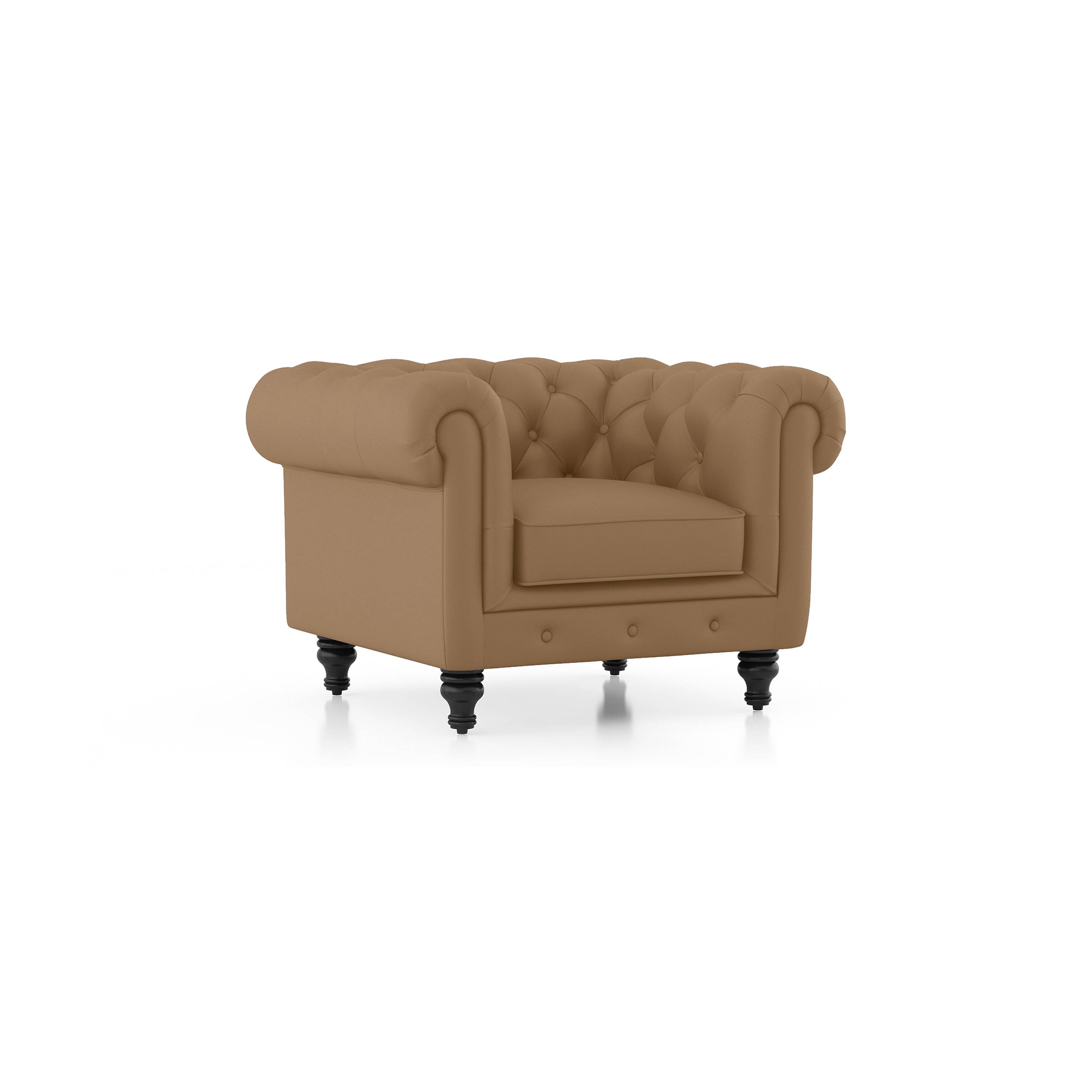 Winchester 1 Seater Premium Italian Leather Sofa In Ecru