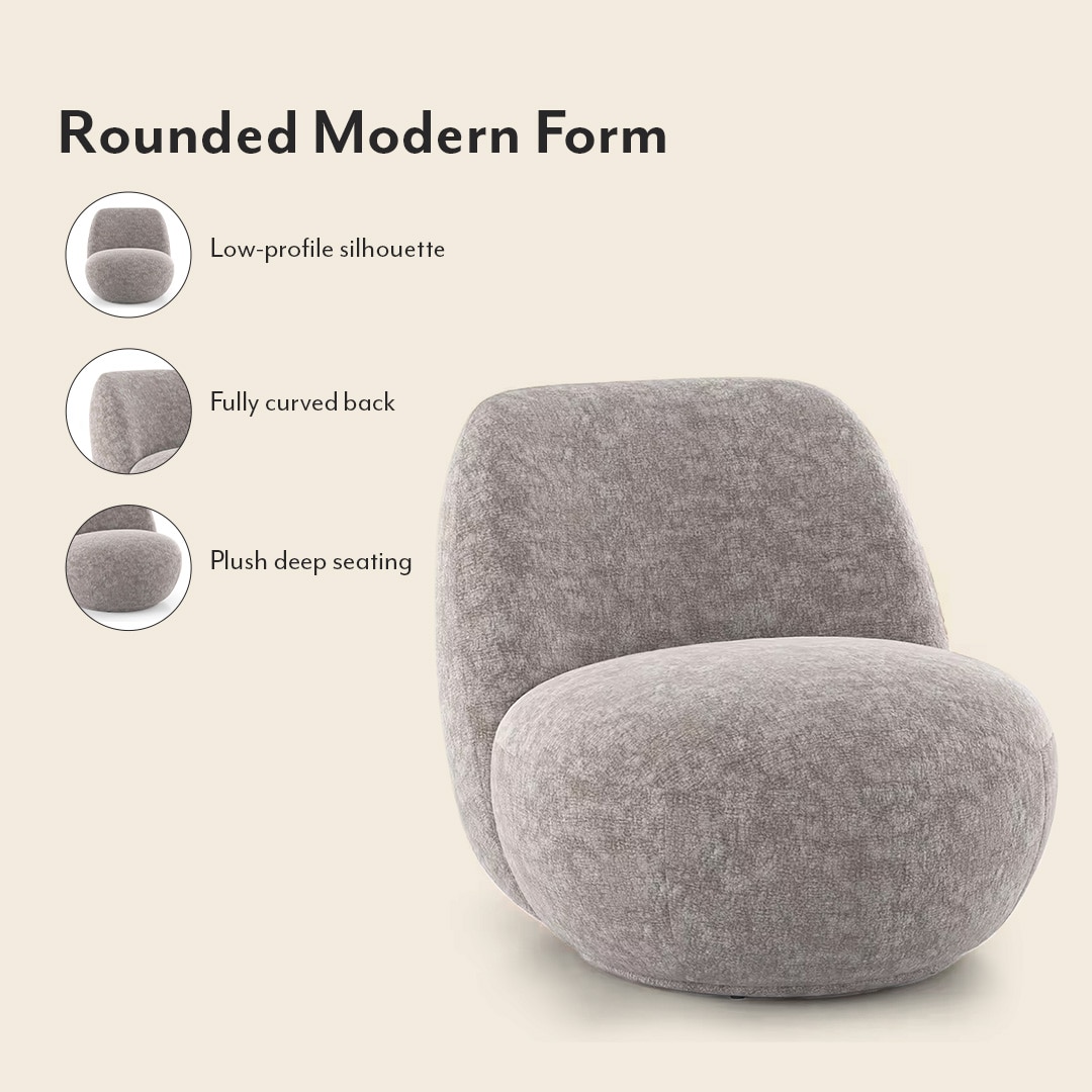 Celeste Lounge Chair In Beige Fabric