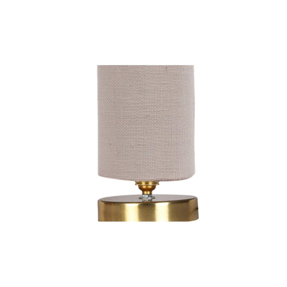 Helena White Jute table lamp with Gold wood base
