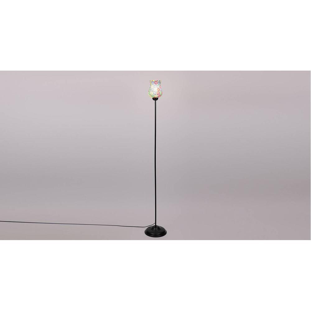 Jon Black Glass Shade Floor Lamp