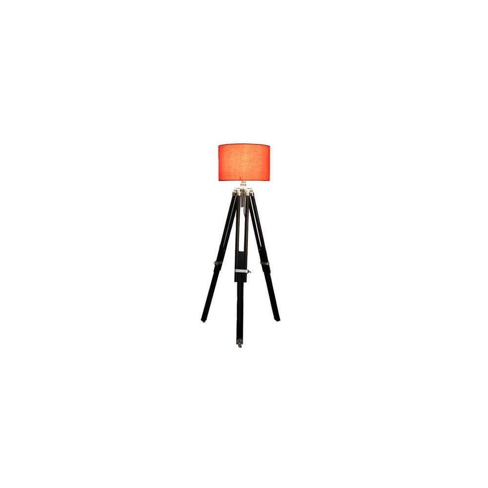 Pons Red Cotton Shade Floor Lamp