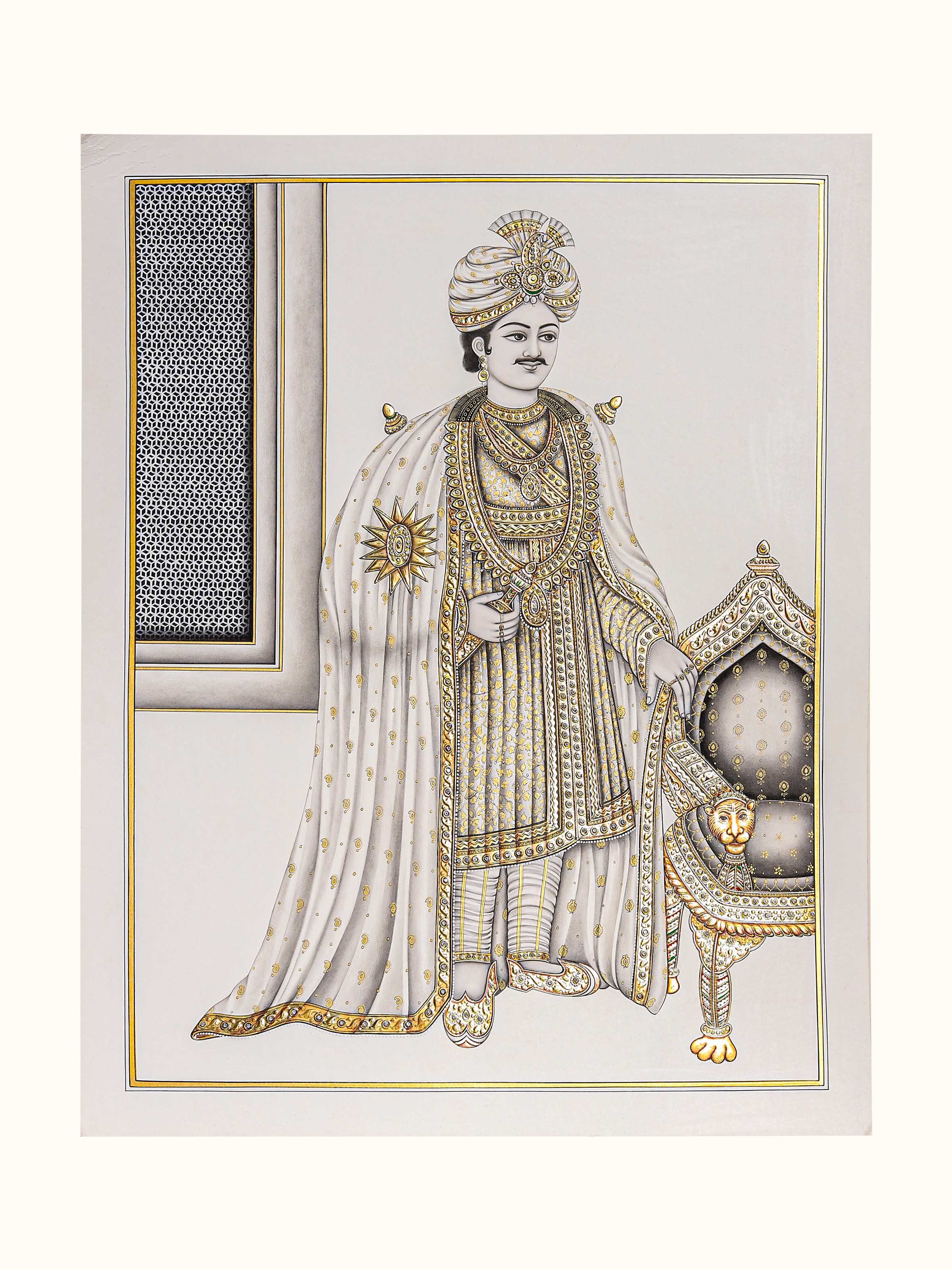 Raji-rani Miniature Real Gold Painting