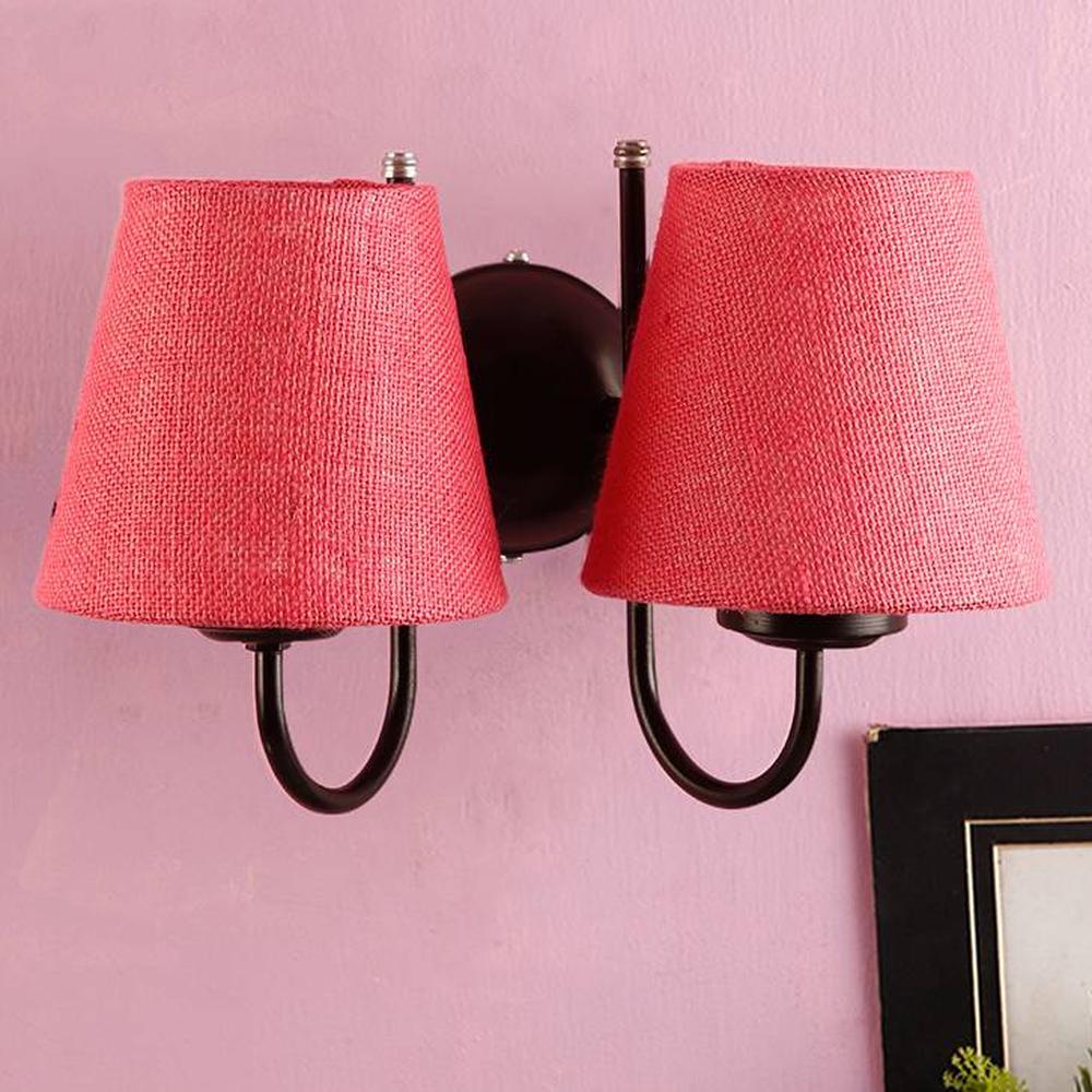 Guilford Pink Natural Fiber Wall Light