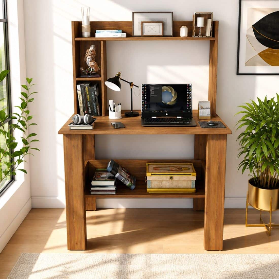Spydercraft Daisy Modern Study Table in Noce Lyon Finish - Spydercraft