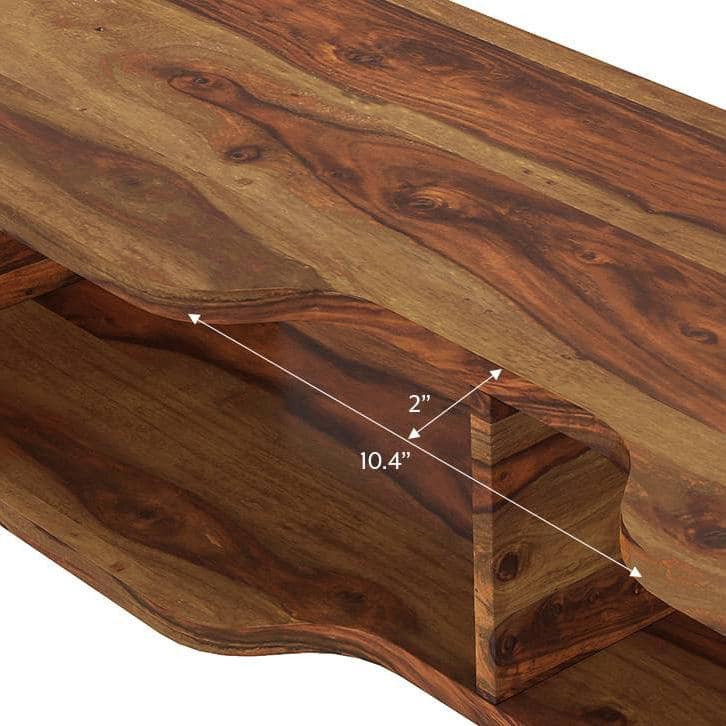 Sawyer Solid Wood Wall Mounted TV Unit in Teak Finish