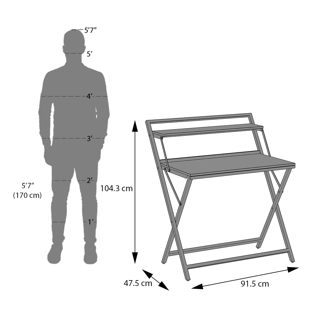 Bruno Solid Wood Study Table in Amber Walnut Finish