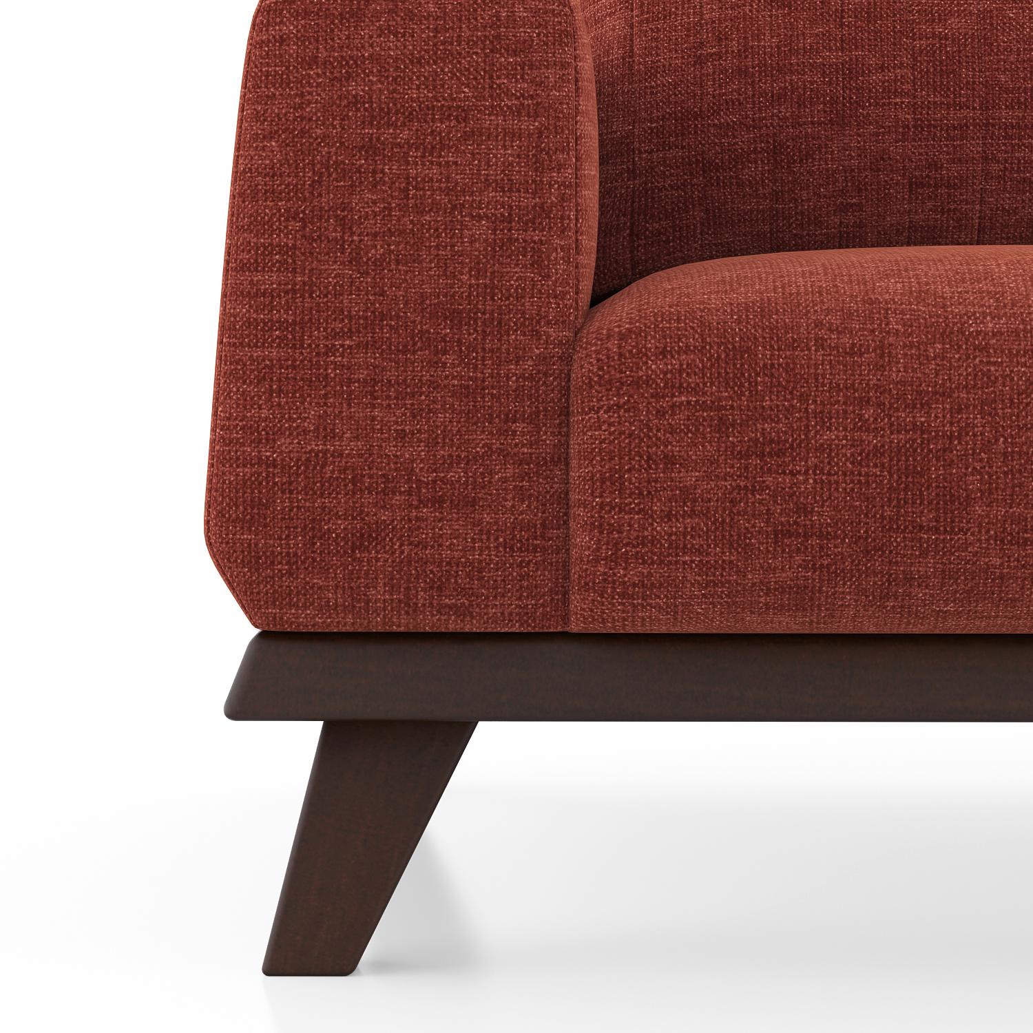 Granada Essential 1 Seater Fabric Sofa In Dark Coral