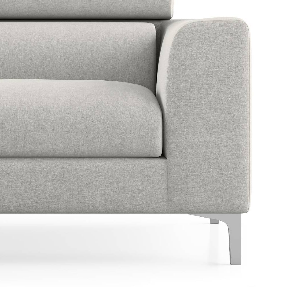 Chelsea Left Aligned 3 Seater Sectional Fabric Sofa (Vapour Grey)