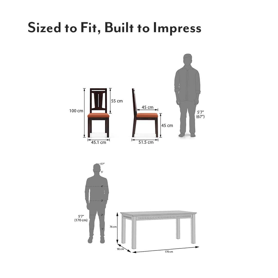 Fidora 6 Seater Dining Table With Set Of 6 Martha Dining Chairs