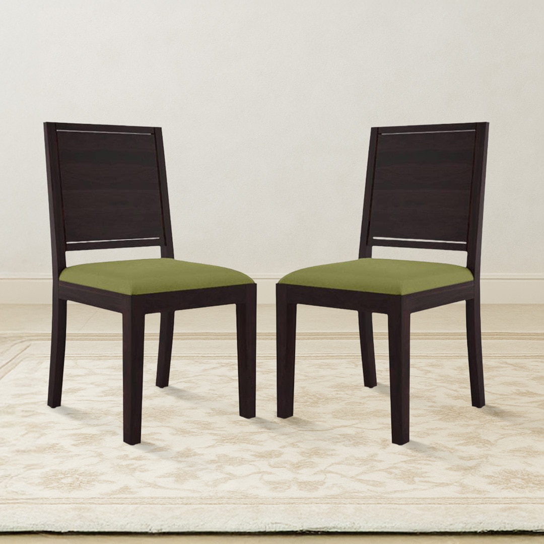 Oribi Solid Wood Dining Chair Set Of 2 In Mahogany Finish