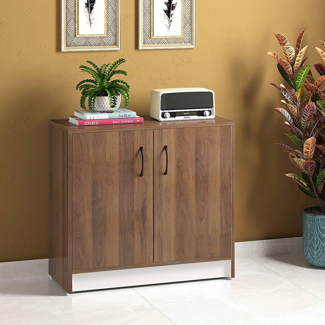 Alex 9 Pair Shoe Rack in Classic Walnut Finish