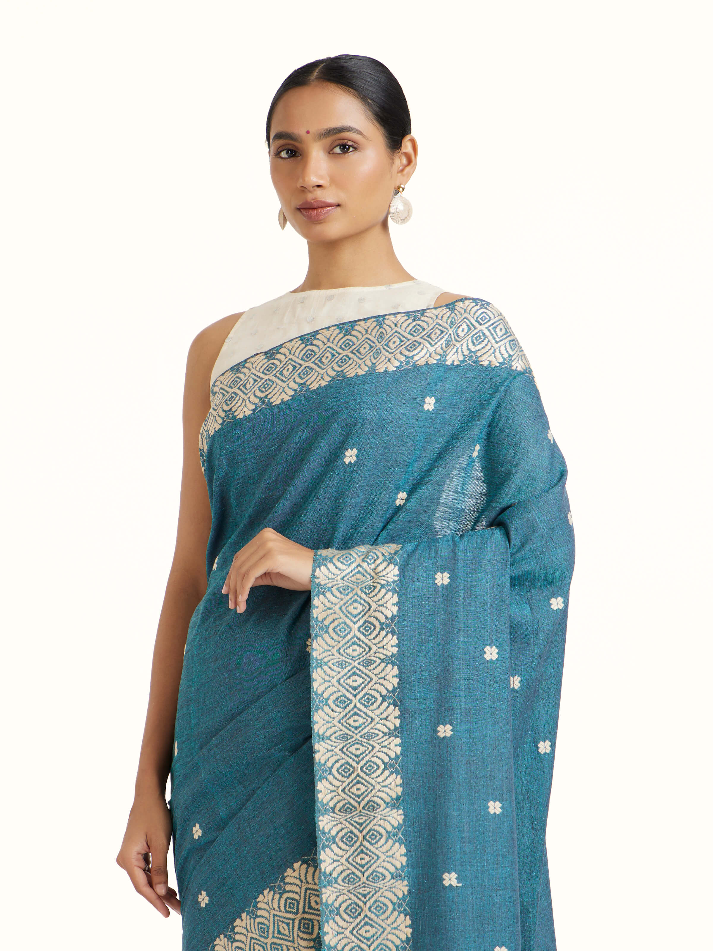 Indigo Eri Silk Saree