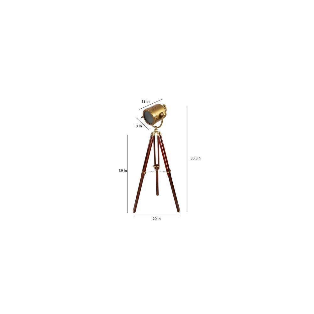 George Gold Metal Shade Floor Lamp