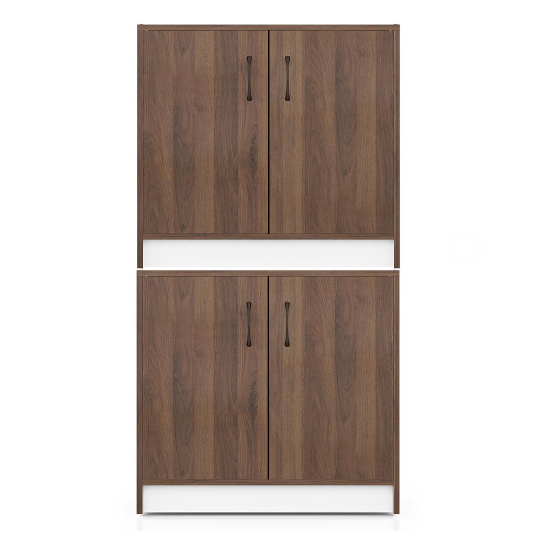 Alex 9 Pair Shoe Rack in Classic Walnut Finish