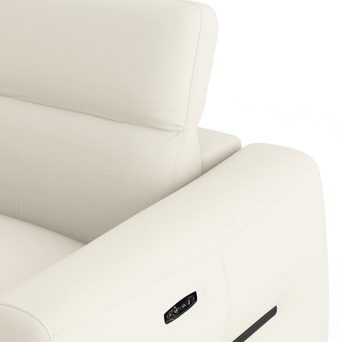 Linaro Leather 3 Seater Double Motor Recliner In Grey Colour