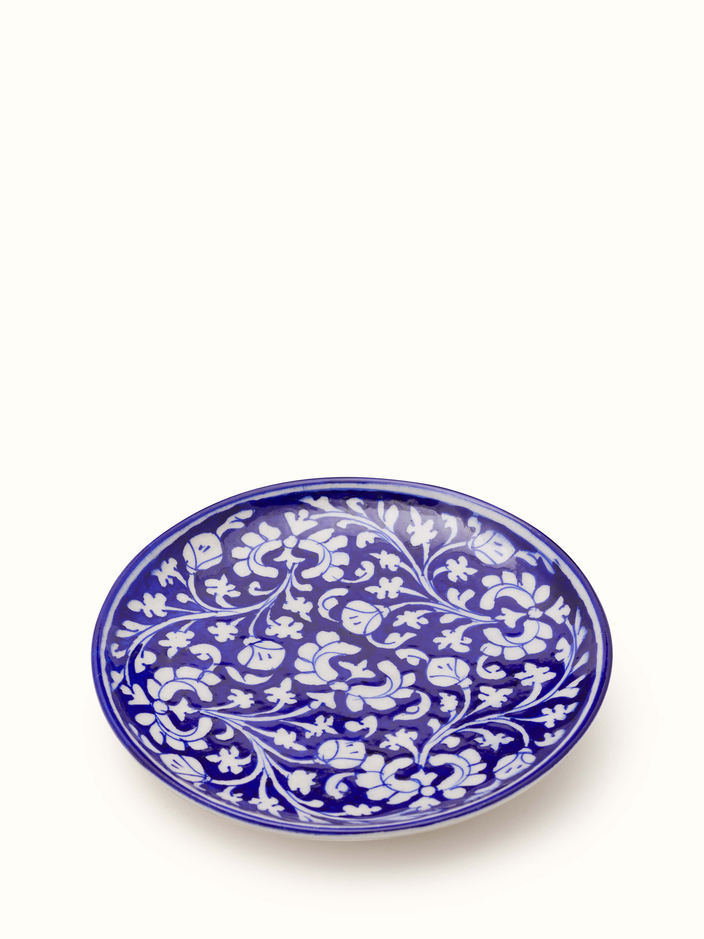 Top view of Blue Pottery Ceramic Decorative Plate