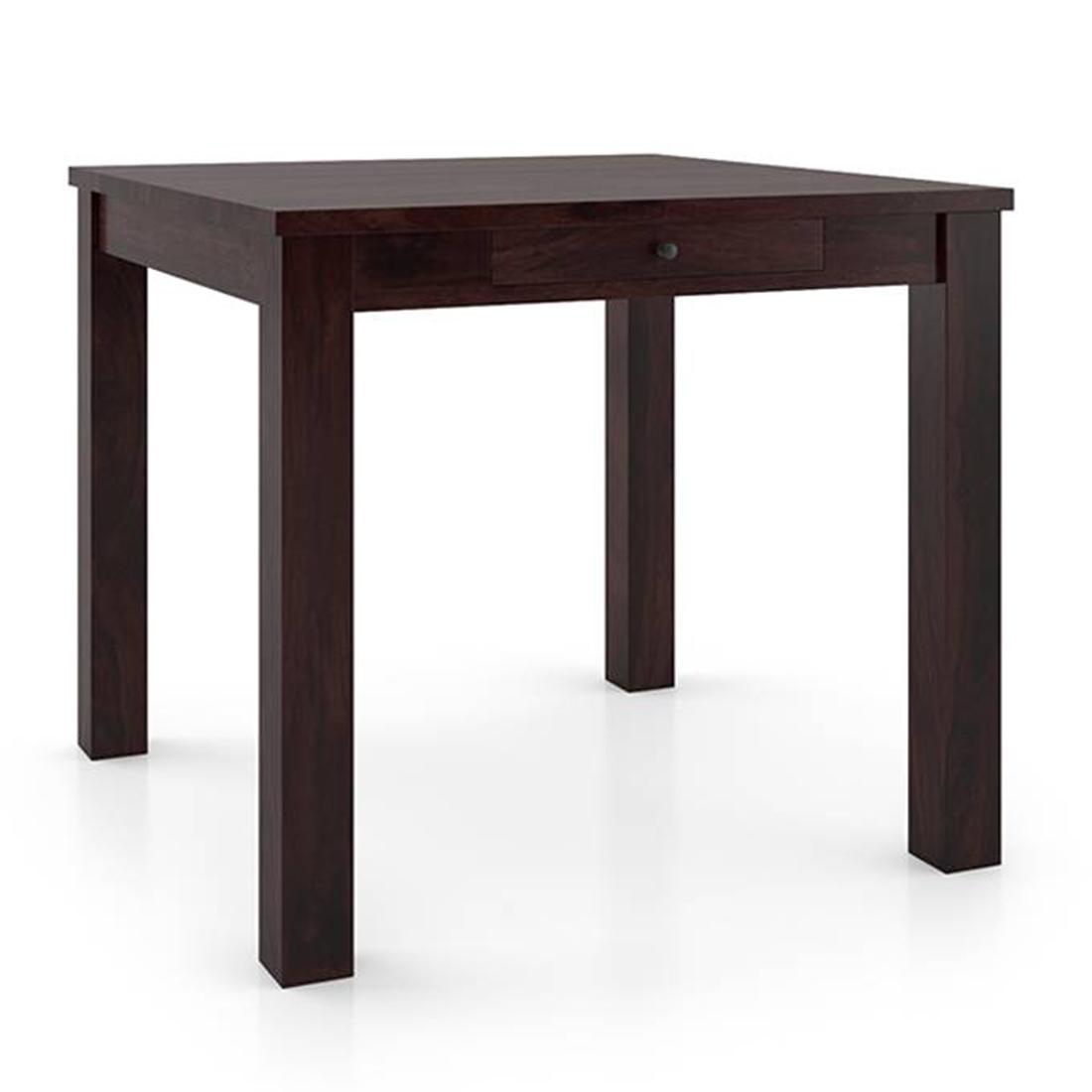 Arabia-Fabio 4 Seater Dining Table With Set Of 4 Chairs (Colour- Matty Yellow, Finish- Mahogany)