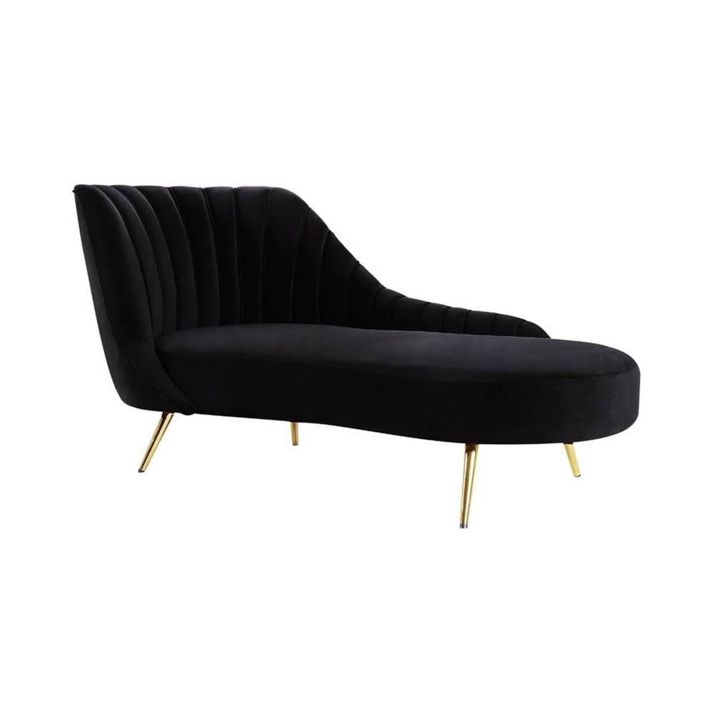 Tiberius Velvet Chaise Launger in Cream Colour