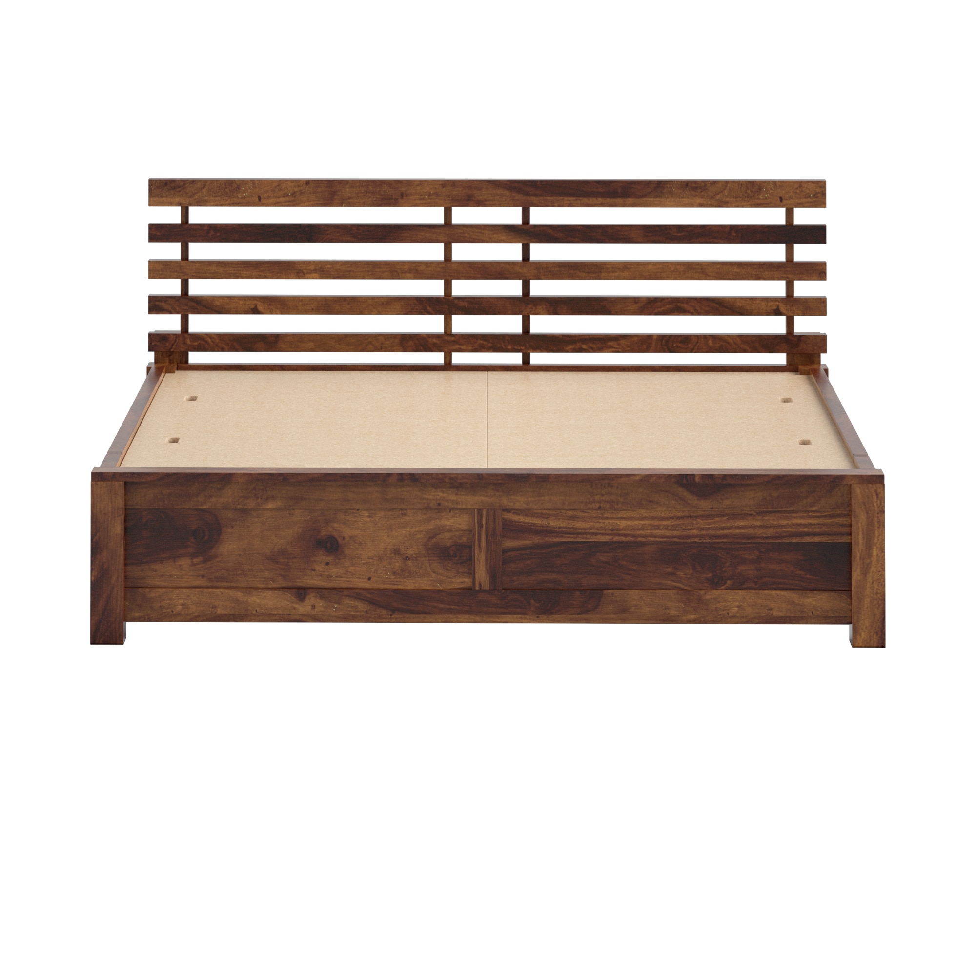 Penta Solid Wood King Size Non Storage Bed In Provincial Teak Finish