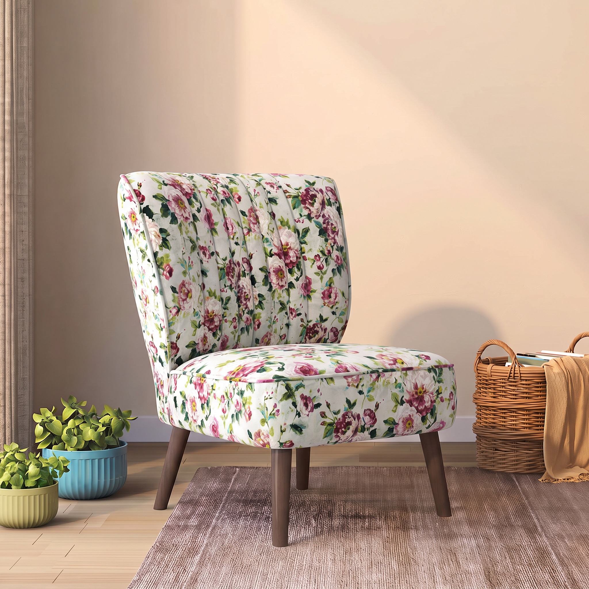 Grace Accent Chair in Clara Velvet Colour - Urban Ladder