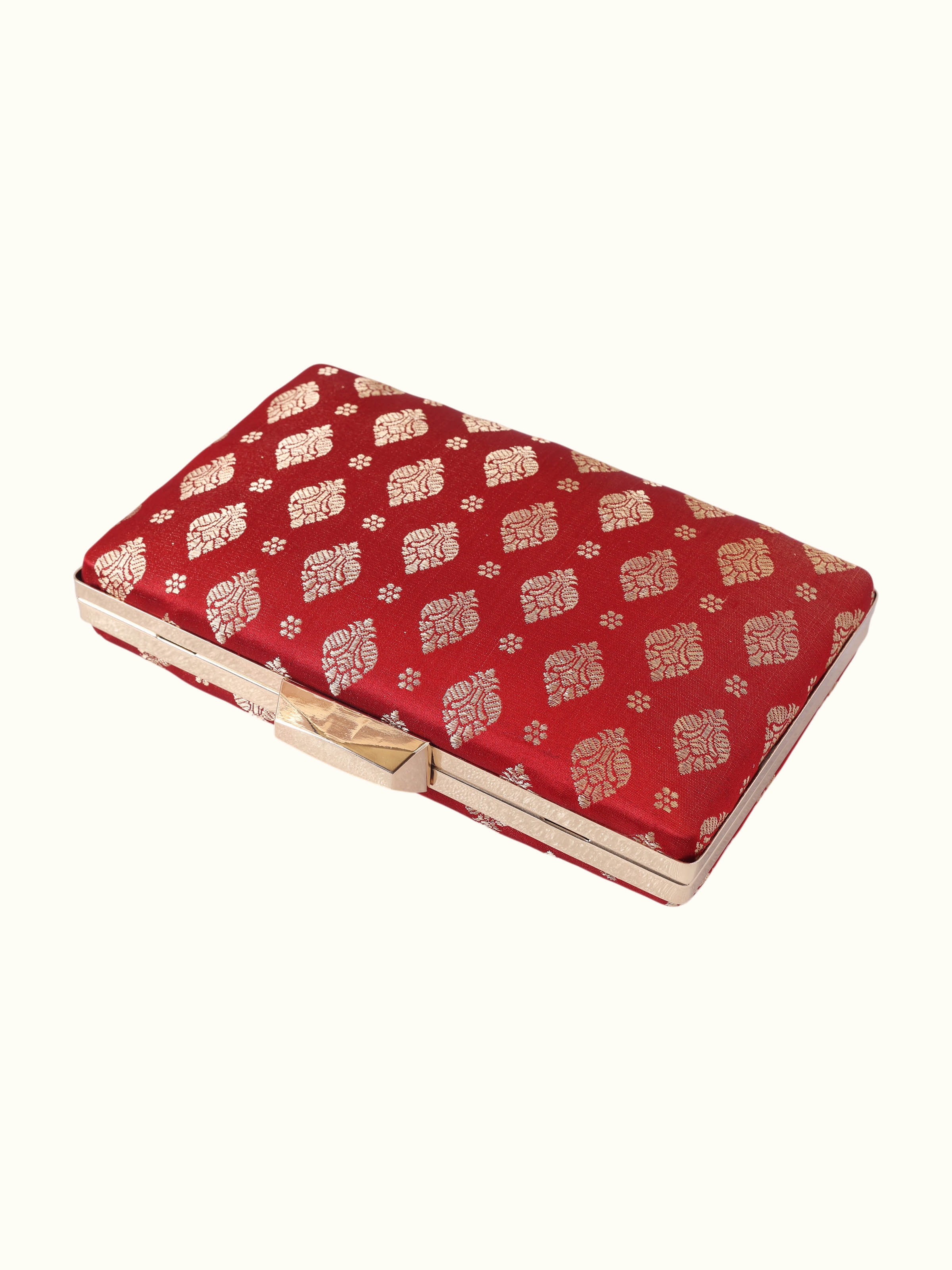 Red Handwoven Brocade Clutch