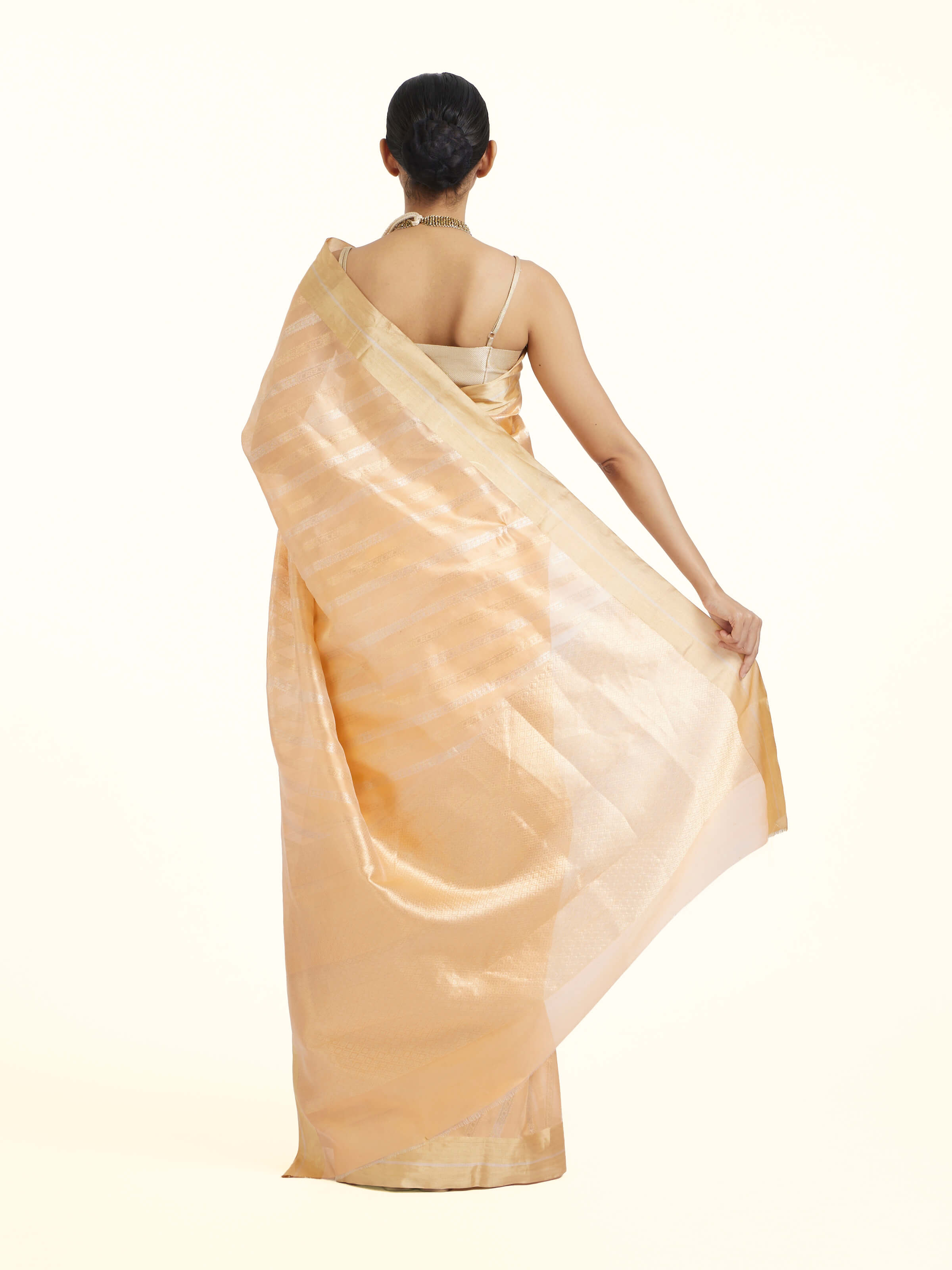 Peach Chanderi Jal Saree