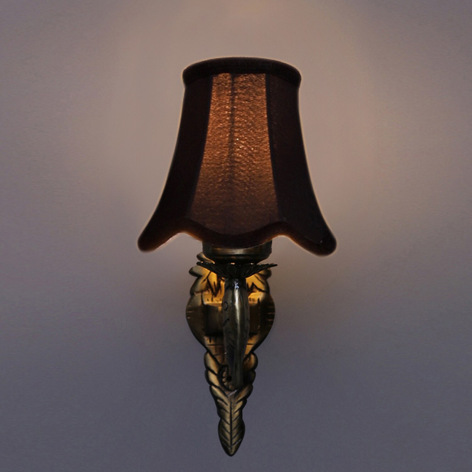 Devansh Gold Antique Wall Mounted Lamp With Black  Cotton Shade
